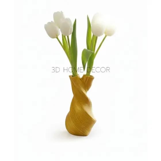 Vaso Decorativo Dourado Quarto Sala Escritório Vaso Geométrico Dourado Decorativo Flores