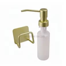 Dispenser Detergente Inox Dourado C/ Suporte Esponja Inox Dourado Cuba Pia Cozinha Dourada