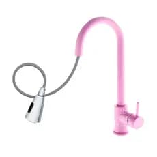 Torneira Monocomando INOX Rosa Bancada Cozinha com Extensor Torneira Com Ducha Cozinha Bancada Monocomando Rosa
