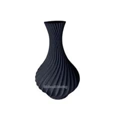 Vaso Decorativo P/ Sala Espiral Preto Vaso Decorativo Geométrico Preto 3D Vaso Decorativo P/ Sala Preto