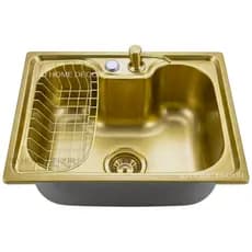 Cuba Gourmet Cozinha 50x40 Completa Aço Inox 304 Escovado Dourada