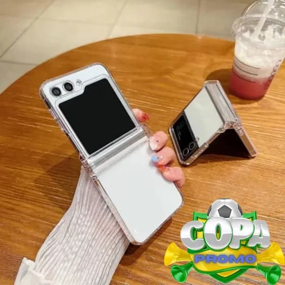 Capinha Para Z Flip 5 Protecao Meio Transparente Case Capa
