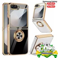 Capinha para Z Flip 5 e Z Flip 6 Anel Magnético Case Silicone Premium Case