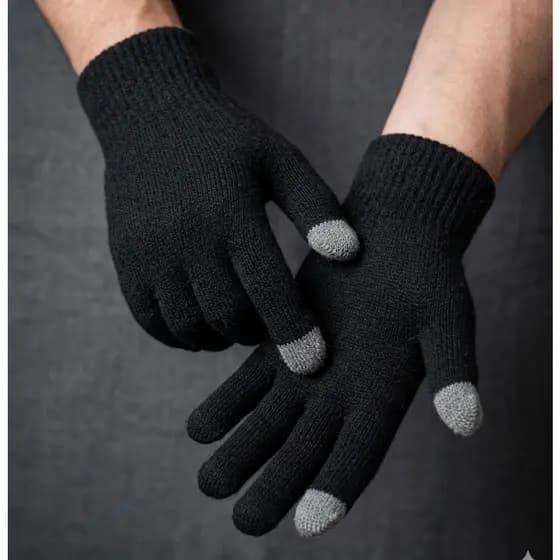 Luva Lã Touch Screen Frio Inverno Confortável Motoqueiro Celular Tablet Quentinha
