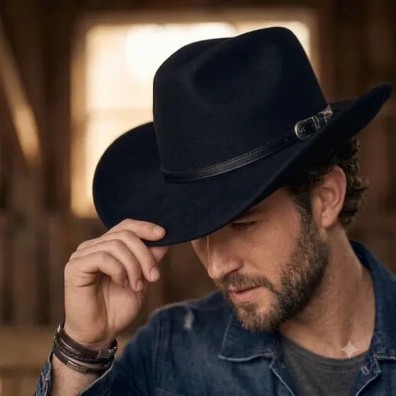 Chapéu Country americano Cowboy Masculino Feminino Preto Adulto Aba Larga Sertaneja Rodeio Luxo Premium Top