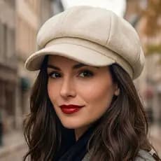 Boina Oitavada Feminina Estilo Francês – Chapéu Casual Elegante Outono Inverno Retrô Vintagem