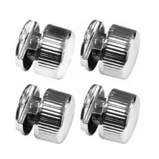 KIT 4 Suportes Espelho Botão Francês Suporte Fixador Prateado Para Espelhos, Quadros, Vidros