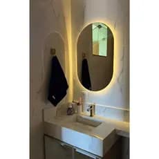 Espelho Gigante Corpo Inteiro OVAL Provador Com LED + Fonte tomada 12v Inclusa, Decoração