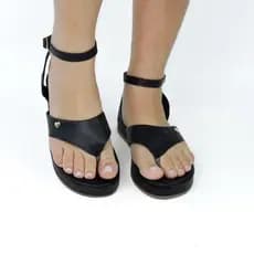 Sandália Feminina Conforto Flatform Casual Cores Ajuste Fivela Dourado
