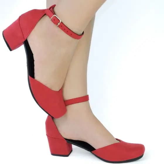 Sandalia Feminina de salto conforto Cores Bloco