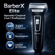 BarberX Elite Aparador de Barba e Cabelo 3 em 1 Recarregável | Máquina de Cortar Cabelo, Aparador de Nariz e Pelos Corpo