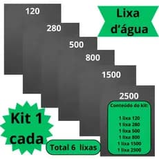 Lixa 120 280 500 800 1500 2500 Kit 1 ou 2 de cada Grão Polimento Lixamento Folhas Plásticos Pintura