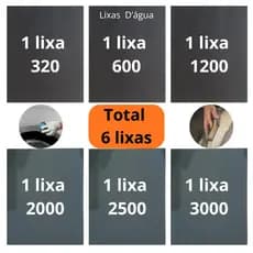 Lixa 320 600 1200 2000 2500 3000 Kit 1 / 2 / 3 folhas Grão água Polimento Lixamento Plástico Pintura