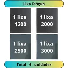 Lixa 1200 2000 2500 3000 Kit 1 ou 2 Folhas cada Grão Lixamento Polimento Farol Acabamento Plásticos