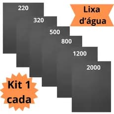 Lixa 220 320 500 800 1200 2000 Kit 1 ou 2 Folhas Cada Grão Polimento Metal Plástico Lixamento D'água