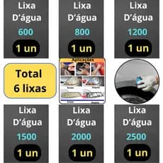 Lixa 600 800 1200 1500 2000 2500 Kit 1 ou 2 Folhas de Cada Grão Farol Polir Lixar Plásticos Metal