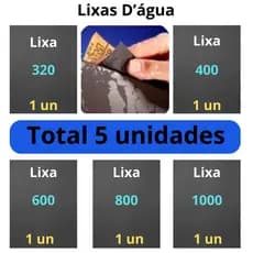 Lixa 320 400 600 800 1000 Kit 1 ou 2 Folhas de Cada Lixar Reparo Grão Polir Metal Plásticos Fibras