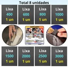 Lixa 400 600 800 1000 1500 2000 2500 3000 kit 1 ou 2 Folhas Cada Polimento Farol Plástico Metal Grão