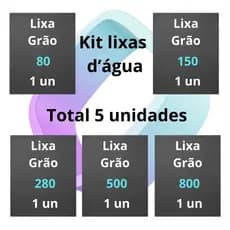 Lixa 80 150 280 500 800 kit 1 2 ou 3 folhas de cada Grão Polimento Plásticos Metal Alvenaria Drywall
