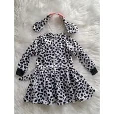 Fantasia Dálmata Infantil Menina /Vestido Cachorrinha Luxo /Com Tiara