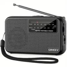 Mini rádio portátil AM FM radinho de pilhas