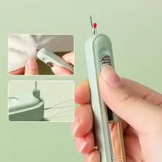Passador de Linha Automático 2 em 1 Enfiador de Linha na Agulha + Abridor de Casa e Estripador