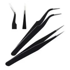 Kit de 2 Pinças de Alta Precisão Pinça Reta e Curva