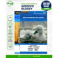 Papel Fotográfico Adesivo A4 80g Branco Glossy Brilho Masterprint Premium 20 50 ou 100 Folhas