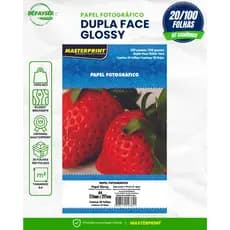 Papel Fotográfico Dupla Face A4 220g Branco Glossy Masterprint Premium 20 100 Folhas Impressão