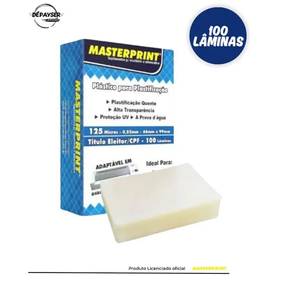 Plástico Para Plastificação CPF Título Eleitor Polaseal CPF Masterprint 66x99 125 Micras Atacado