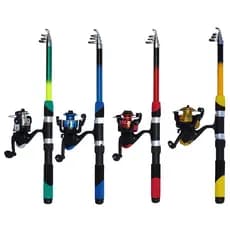 Kit 4 Varas e Molinetes Diversas Cores Ultra Light