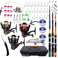 Kit 3 Varas De Pesca Com Molinete Ultra Light Completo Promo