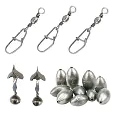 Kit Pesca 3 Snaps Girador + 2 Sinos de Alerta + 10 Chumbadas