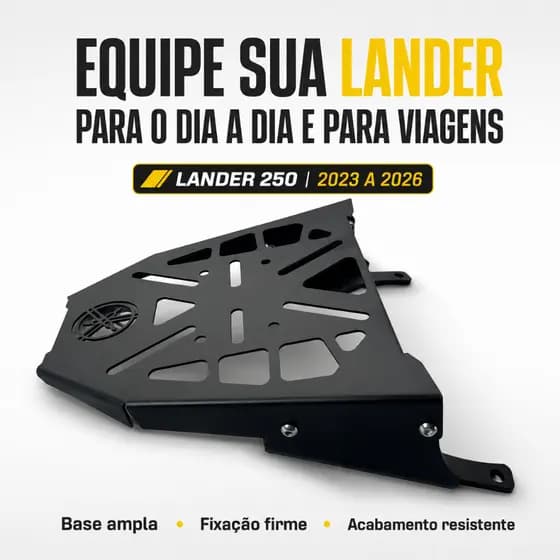 Suporte para Baú Yamaha Lander 250 2023–2026 – Chapa de Aço Carbono