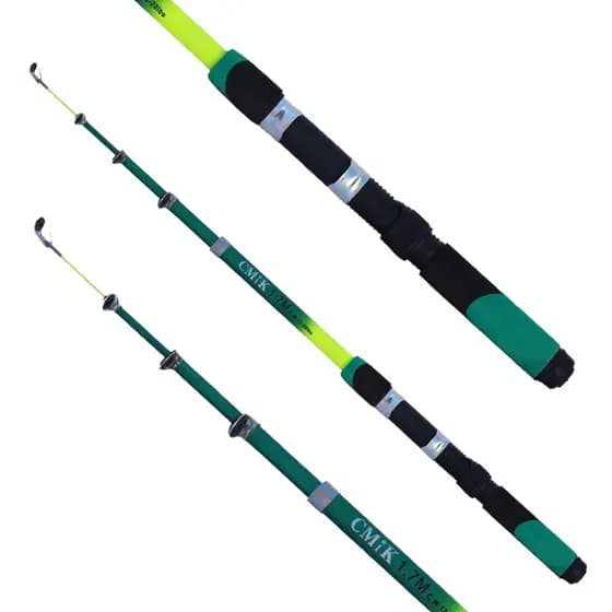 Vara de Pesca Telescópica Para Molinete Com Proteção e Passadores Resistentes