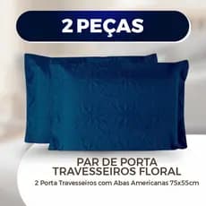 Porta Travesseiro Premium Luxo Matelado Ultrassônico Delicado Floral 02 Peças 100% Poliéster