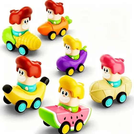 Carrinho De Frutas E Vegetais De Desenho Animado Infantil , Brinquedo De Carro De Brinquedos , Infantis , Prensa Manual