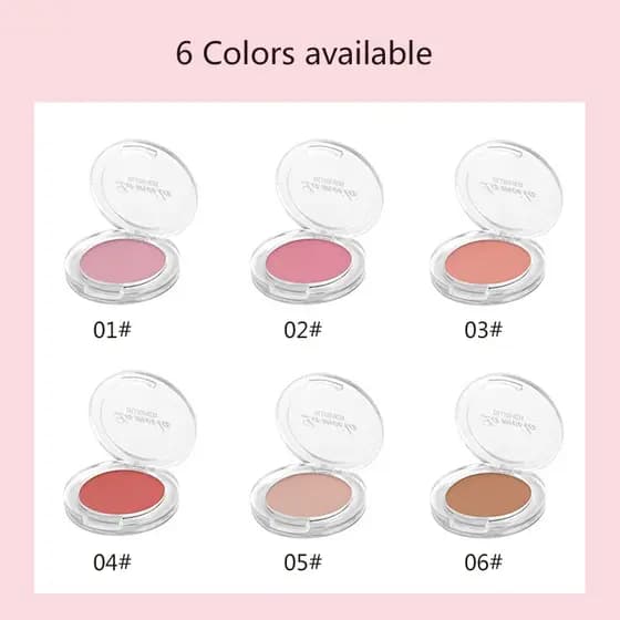 Novo Blush Facial Lameila - Pó Blush de Alta Pigmentação, Pó Compacto Natural Matte para Maquiagem das Bochechas.