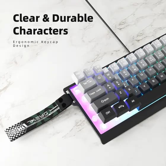 Teclado de jogos universal à prova d'água, mini teclado, teclado com 61 teclas, teclado para jogos, ergonômico, com
