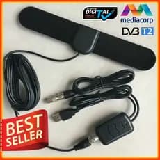 Nova Antena de Televisão Digital (Antena plana, cabo de 3.5 metros, antena ativa DVB-T2) Antena Digital Plana