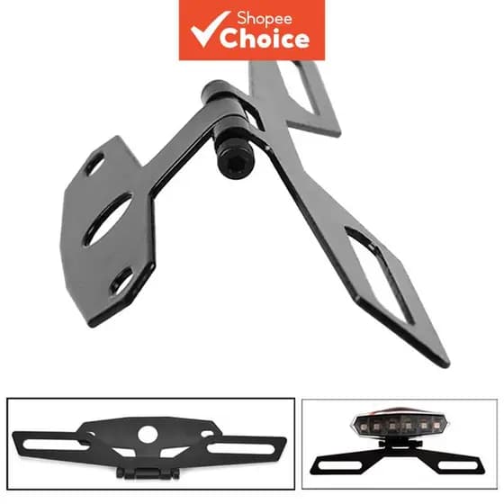Suporte de placa de licença de motocicleta, suporte de montagem de luz traseira, suporte de quadro de placa dobrável,