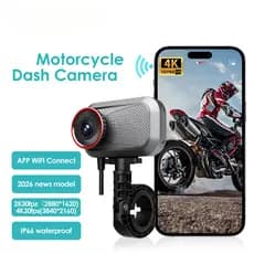 ROADWINNER Câmera Veicular para Motocicleta E-Bike e Bicicleta à Prova d'Água, HD, Conexão WiFi para Telefone, Gravador