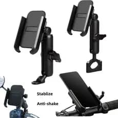Suporte de celular para motocicleta gira 360° feito de liga de alumínio, antichoque, estável, para motos.