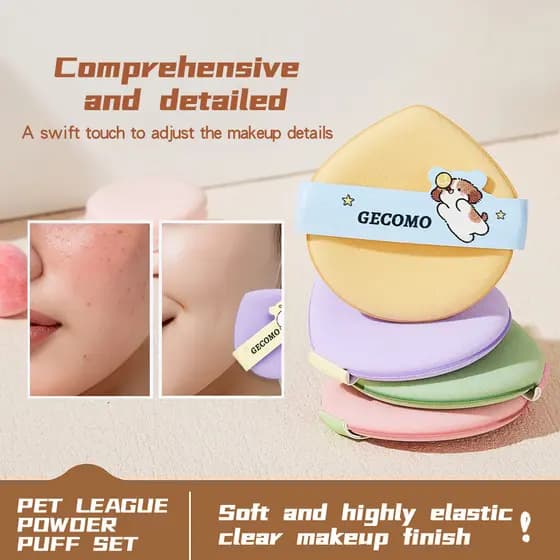 Conjunto de Esponjas de Maquiagem Temática PET GECOMO, Esponja de Maquiagem Respirável