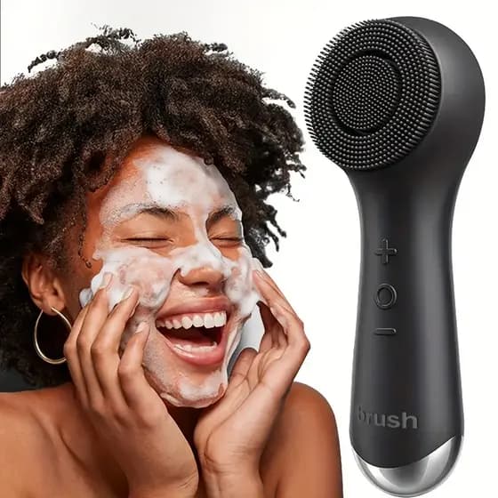 Escova facial Elétrica Portátil, Pincel de Silicone Suave para Cuidados com a Pele, Escova de Limpeza Facial