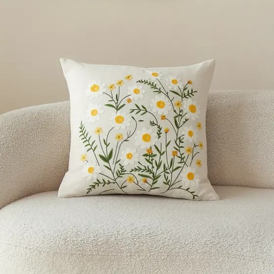 Capa de almofada 2D plana de flor silvestre pequena, adequada para decoração interna, capa de almofada para todas as