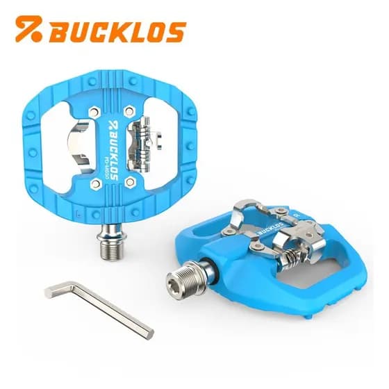 BUCKLOS Pedal SPD de Bicicleta MTB Duplo Auto-travante Pedais Mistos Antiderrapantes para Mountain Bike