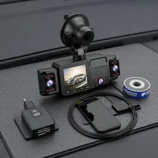 Câmera Veicular 360° 5-Cam 2K, Gravador Automotivo Conectado por WiFi
