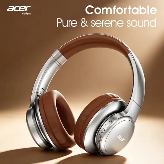 Acer OHR559 Fones De Ouvido Bluetooth Sem Fio Over-Ear Alta Fidelidade Estéreo Tipo-C Para Música Uso Diário Viagem Desl