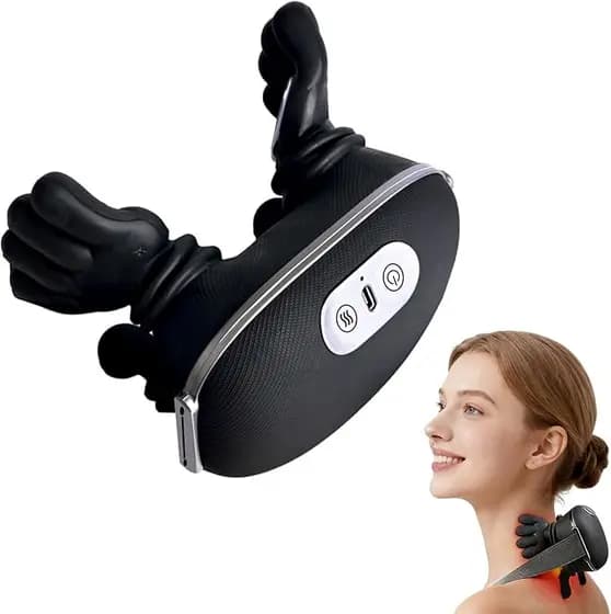 Massageador de pescoço e ombros, massageador portátil sem fio para relaxamento muscular, alívio de dores no pescoço e